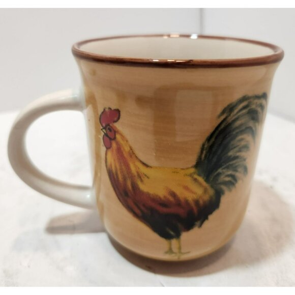 Oneida Casual Settings Morning Rooster Stoneware Coffee Cups Set of 4 - Picture 6 of 11